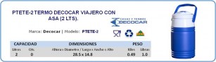 PTETE-2 TERMO DECOCAR VIAJERO CON ASA 2 LTS